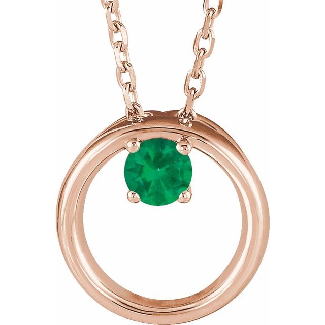 Natural Emerald Circle Necklace
