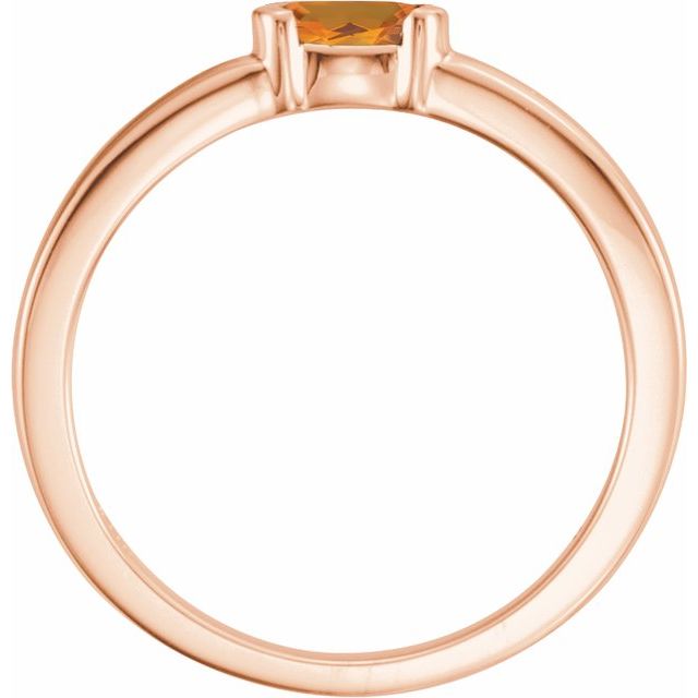 Oval Natural Citrine Family Stackable Ring