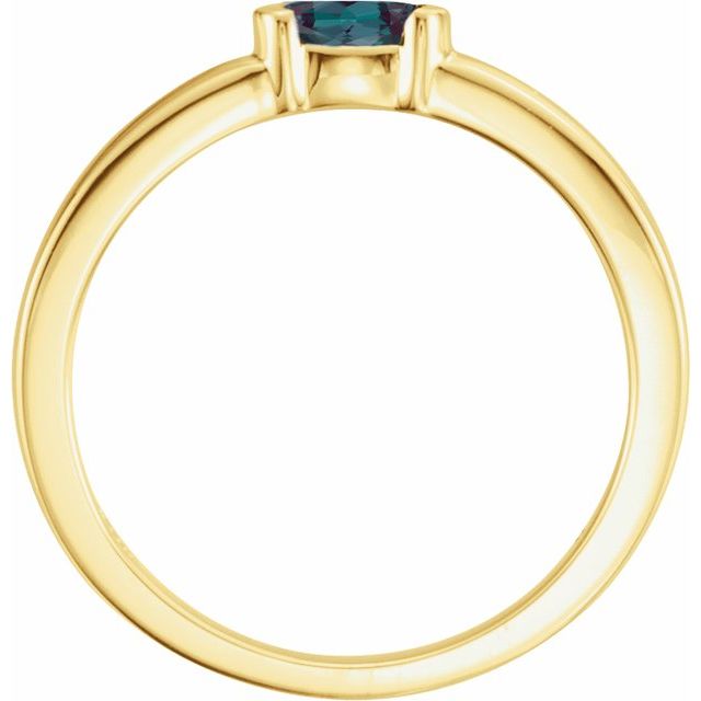 Oval Lab-Grown Alexandrite Family Stackable Ring