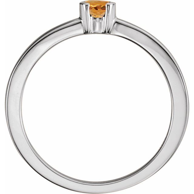 Round Natural Citrine Family Stackable Ring