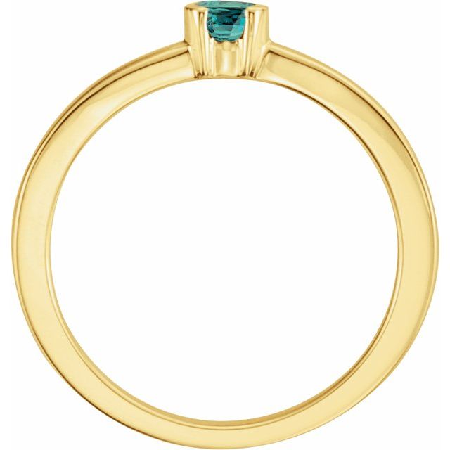 Round Lab-Grown Alexandrite Family Stackable Ring