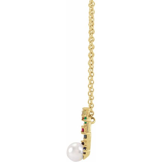 Akoya Cultured Pearl Hold You Forever Rainbow Baby Necklace
