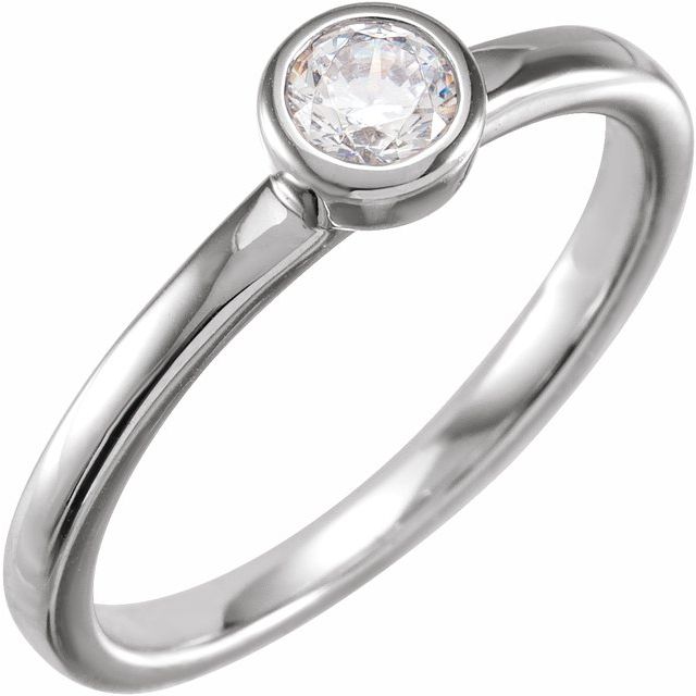 Round 1/4 CT Lab-Grown Diamond Bezel-Set Ring