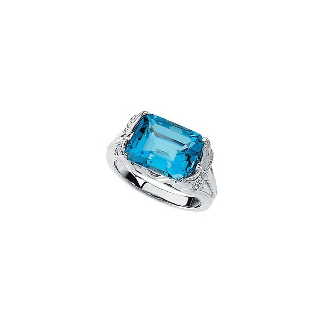 Natural Swiss Blue Topaz Dragonfly Ring
