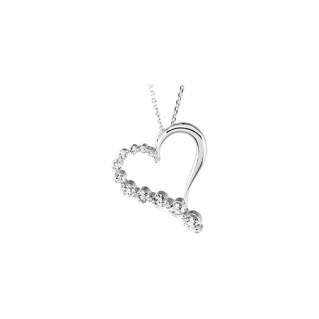 1 CTW Natural Diamond Journey Heart Necklace