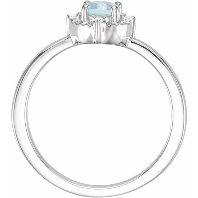 Round Natural Sky Blue Topaz & .04 CTW Natural Diamond Halo-Style Ring