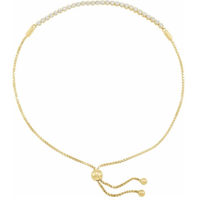 Round 1/2 CTW Natural Diamond Bolo 9 1/2" Bracelet