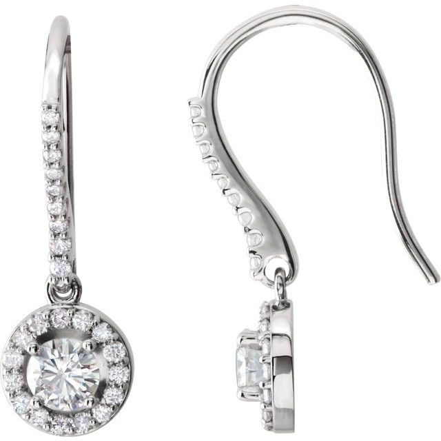 Round 1 CTW Natural Diamond Halo-Style Earrings
