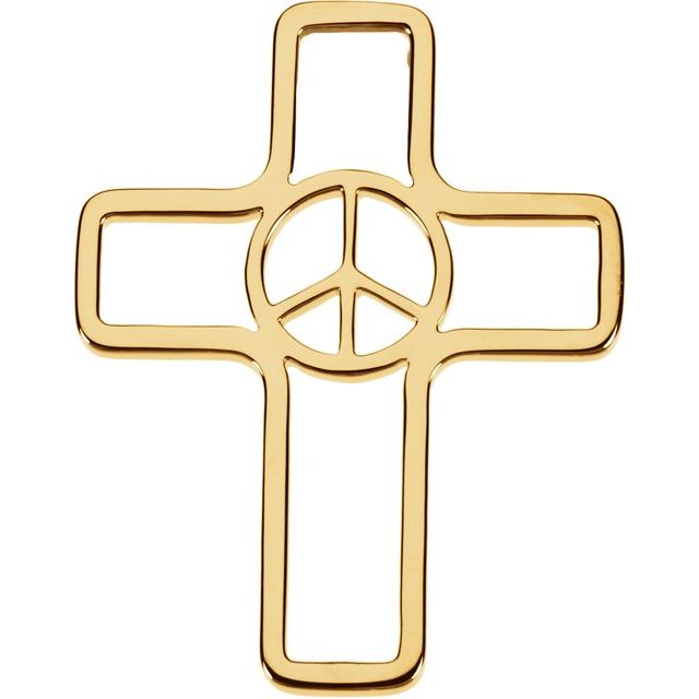 36.75x29.25mm Peace Sign Cross Pendant