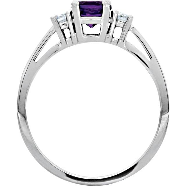 Natural Amethyst & .08 CTW Natural Diamond Ring