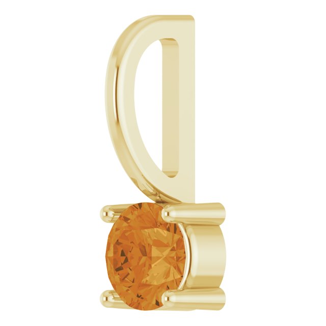 Round Imitation Citrine Solitaire Charm/Pendant