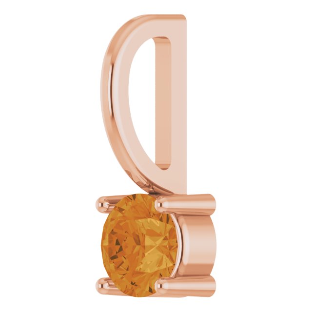 Round Imitation Citrine Solitaire Charm/Pendant