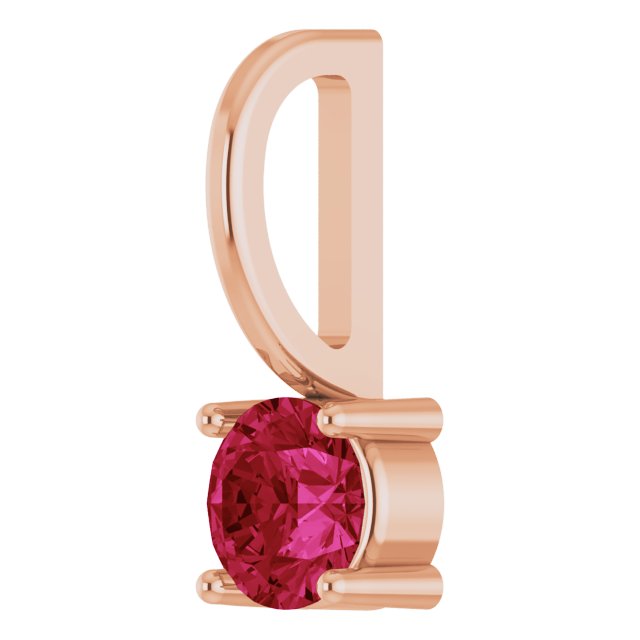 Round Imitation Ruby Solitaire Charm/Pendant