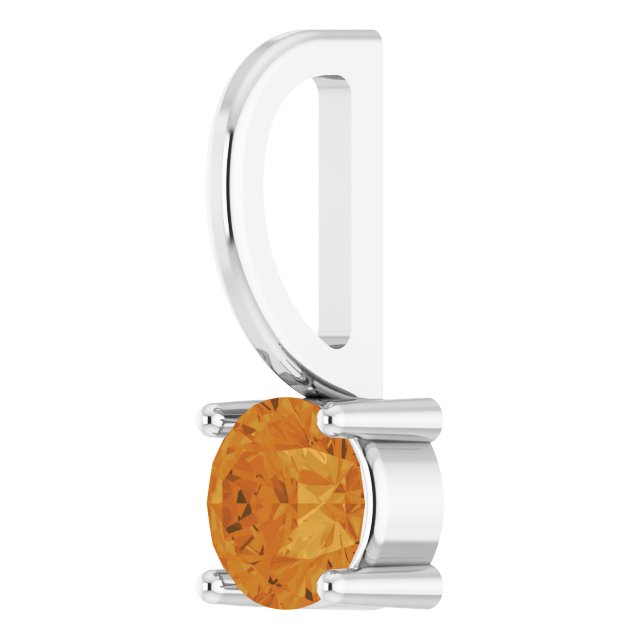 Round Imitation Citrine Solitaire Charm/Pendant