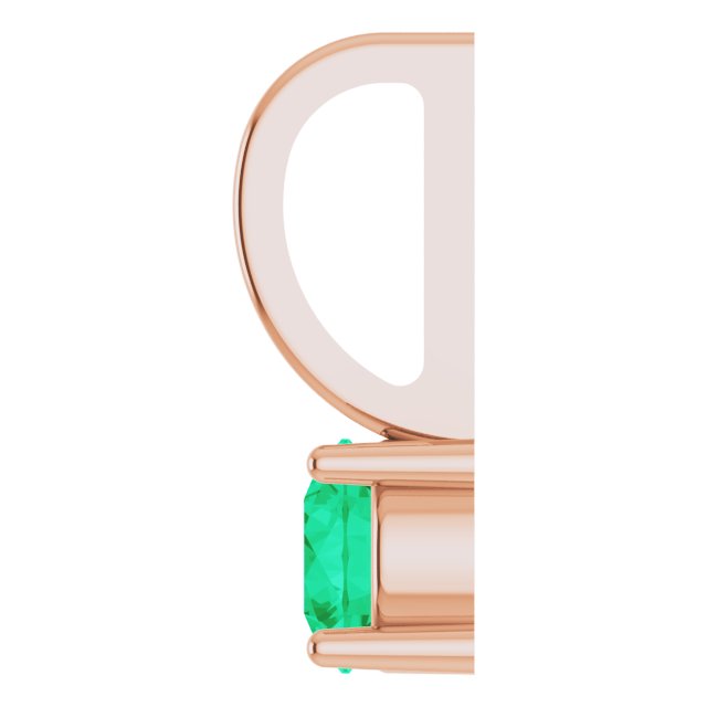Round Imitation Emerald Solitaire Charm/Pendant