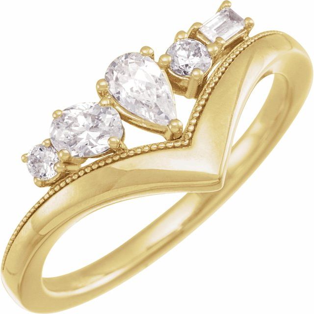1/2 CTW Lab-Grown Diamond V Ring