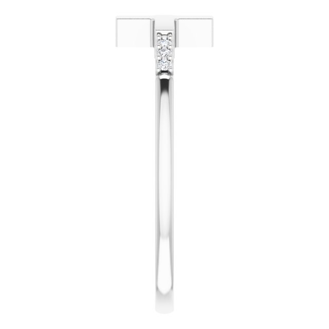 .025 CTW Diamond Stackable Sideways Cross Ring