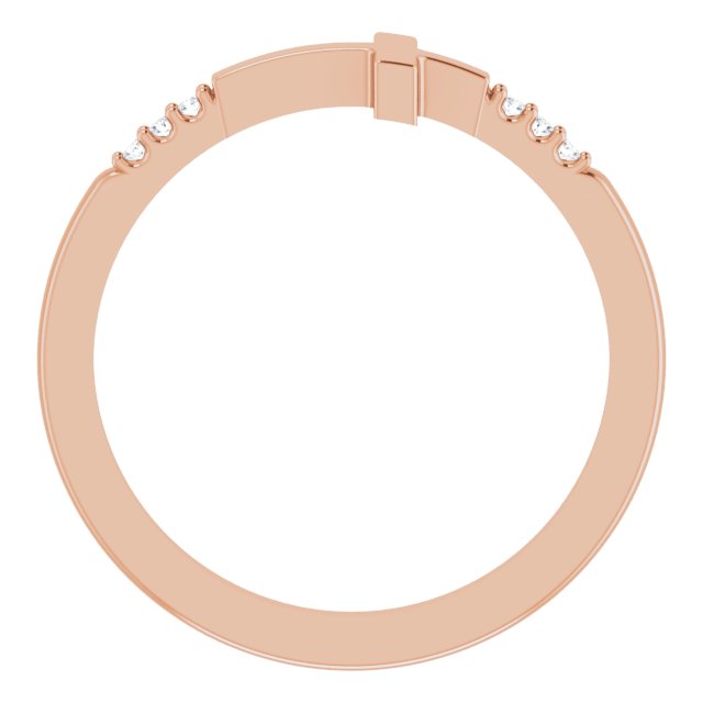 .025 CTW Diamond Stackable Sideways Cross Ring