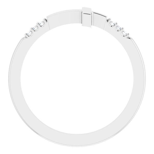 .025 CTW Diamond Stackable Sideways Cross Ring