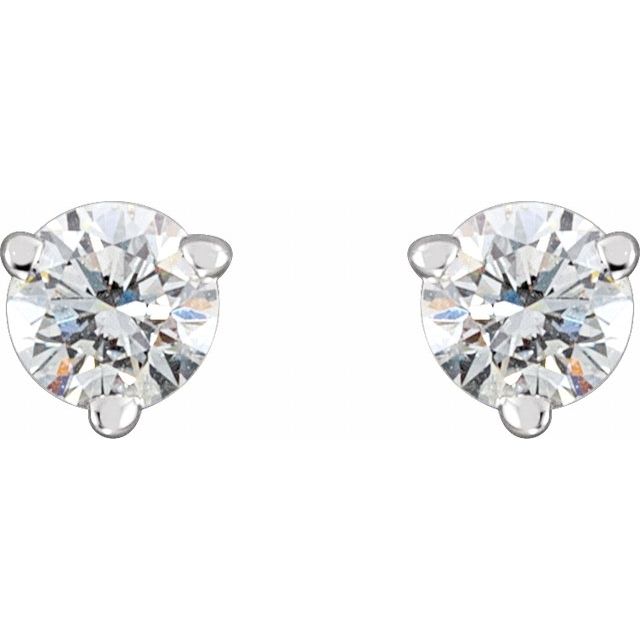 Round 1/8 CTW Natural Diamond Threaded Post Earrings