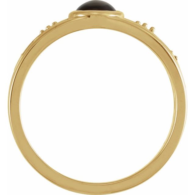 Oval Natural Black Onyx & .05 CTW Natural Diamond Ring