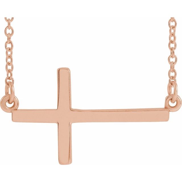 22x11.5mm Sideways Cross Necklace