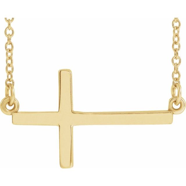 22x11.5mm Sideways Cross Necklace