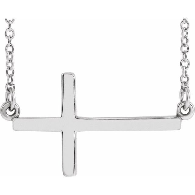 22x11.5mm Sideways Cross Necklace