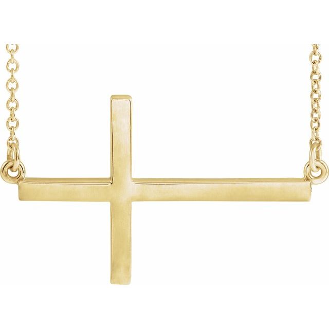 22x11.5mm Sideways Cross Necklace