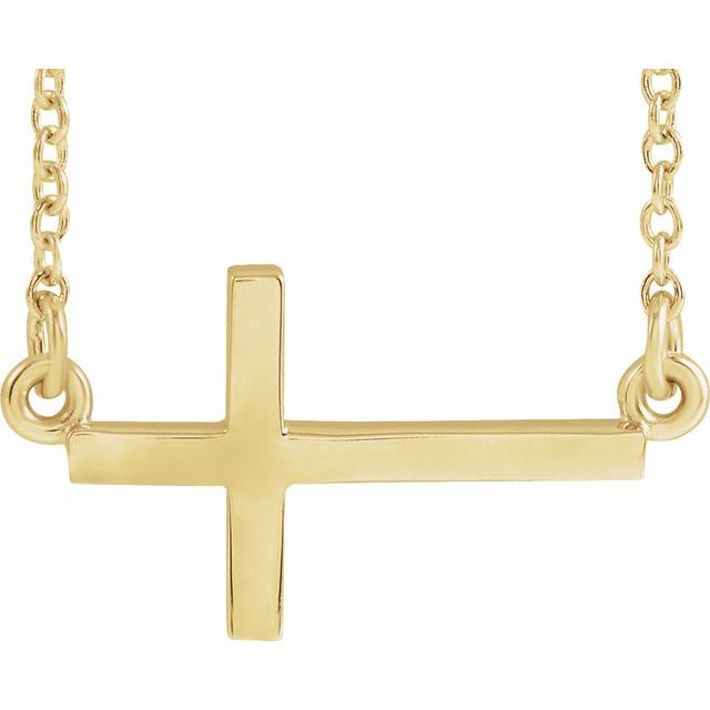 22x11.5mm Sideways Cross Necklace
