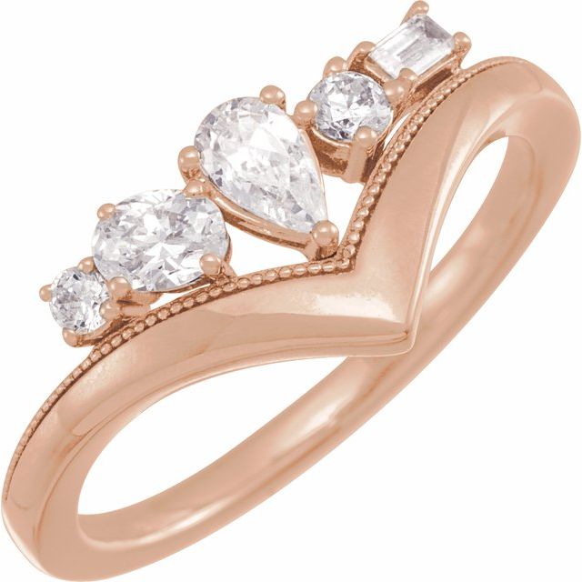 1/2 CTW Lab-Grown Diamond V Ring