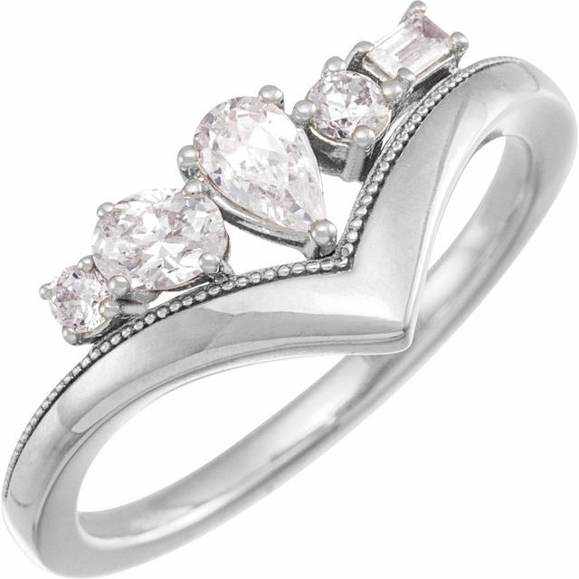 1/2 CTW Lab-Grown Diamond V Ring