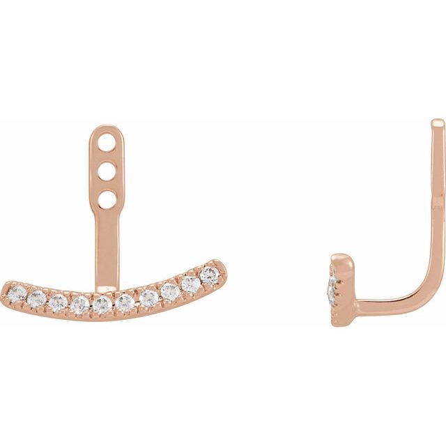 Round 1/5 CTW Lab-Grown Diamond Curved Bar Earring Jackets