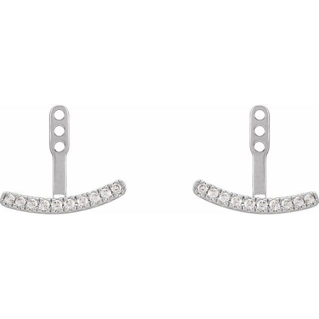 Round 1/5 CTW Lab-Grown Diamond Curved Bar Earring Jackets