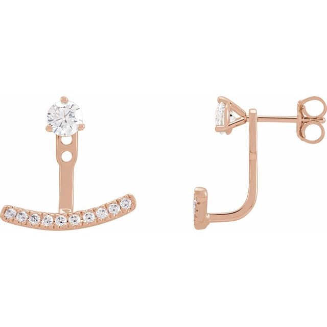 Round 1/5 CTW Lab-Grown Diamond Curved Bar Earring Jackets