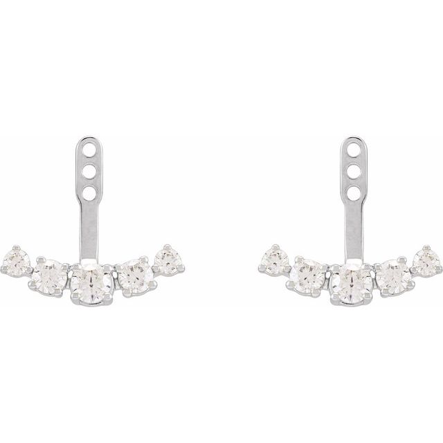 Round 1 CTW Lab-Grown Diamond Curved Bar Earring Jackets