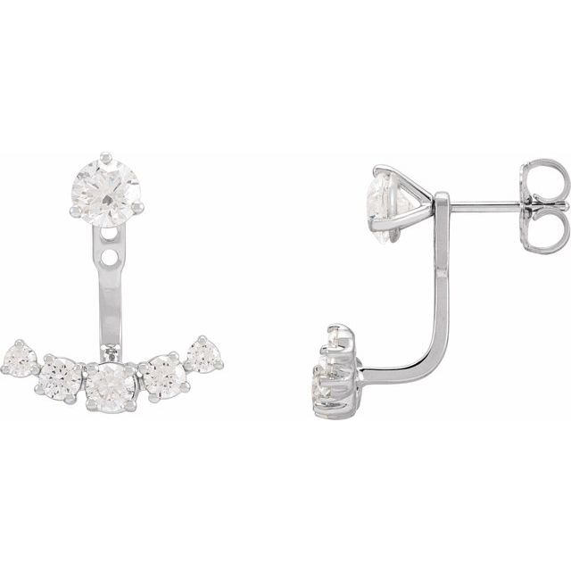 Round 1 CTW Lab-Grown Diamond Curved Bar Earring Jackets