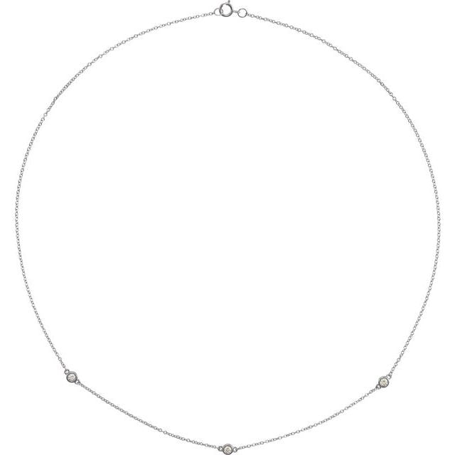1/5 CTW Natural Diamond 3-Station Necklace