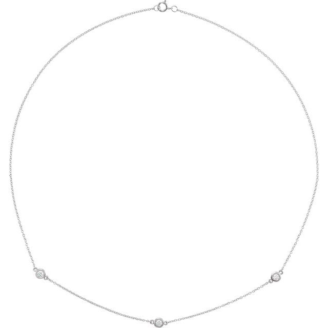 1/3 CTW Natural Diamond 3-Station Necklace