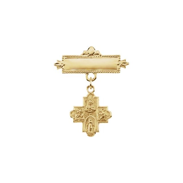 12mm Four-Way Medal Baptismal Pin
