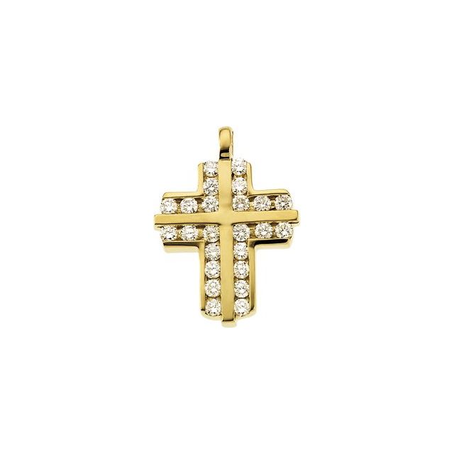 3/4 CTW Natural Diamond Cross Pendant