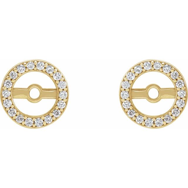 .08 CTW Natural Diamond Earring Jackets with 3.6mm ID