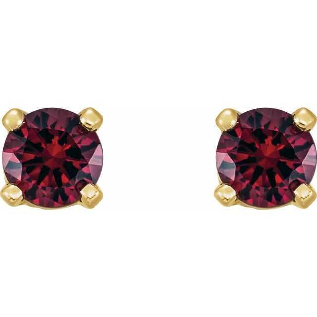 Round Natural Mozambique Garnet Earrings