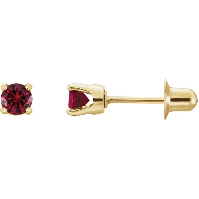 Round Natural Mozambique Garnet Earrings