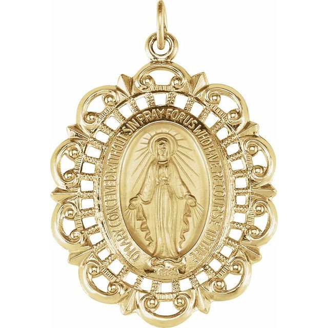 25x18mm Oval Filigree Miraculous Medal