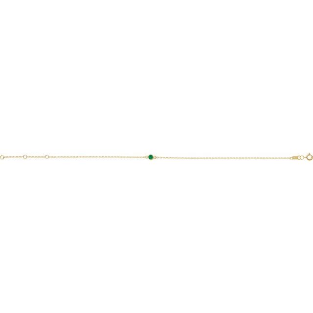 Round Lab-Grown Emerald Bezel-Set Solitaire 6 1/2-7 1/2" Bracelet