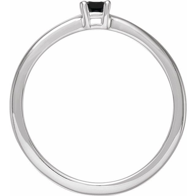 Round Natural Black Onyx Ring