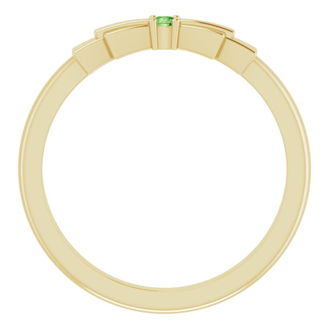 Round Natural Green Tourmaline Stackable Ring