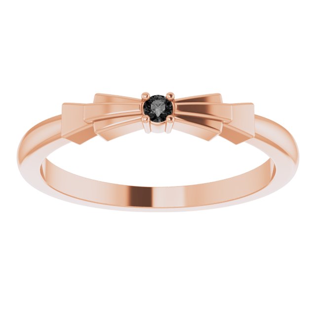 Round Natural Black Onyx Stackable Ring