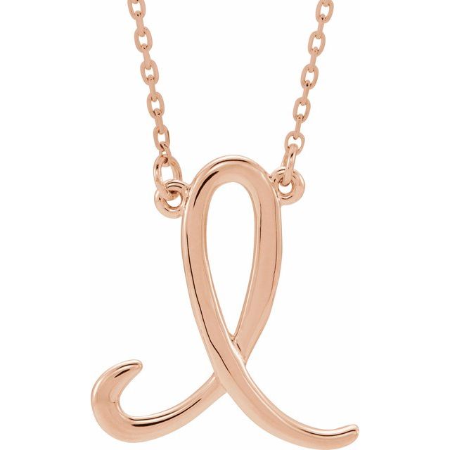 Script Initial A Necklace